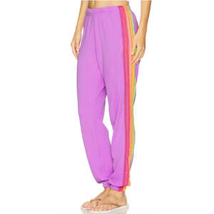 Aviator Nation 5 Stripe Sweatpant Neon Purple size M NWT $156msrp